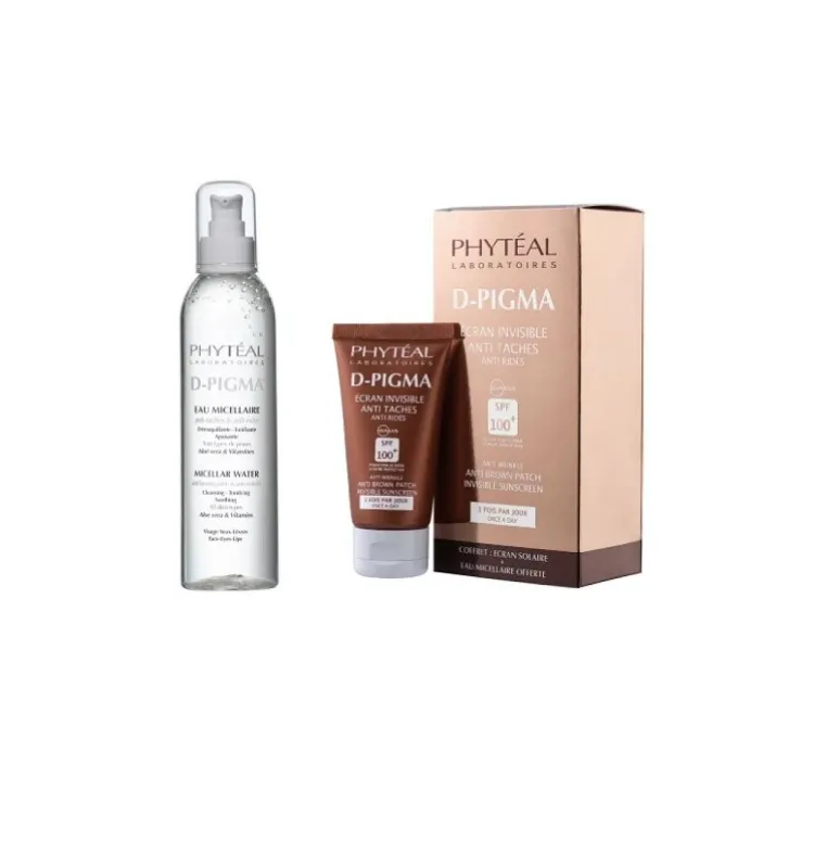 PHYTEAL Dpigma ecran invisible SPF100+ 50ml + dpigma eau micellaire a l’aloeVvera Offert